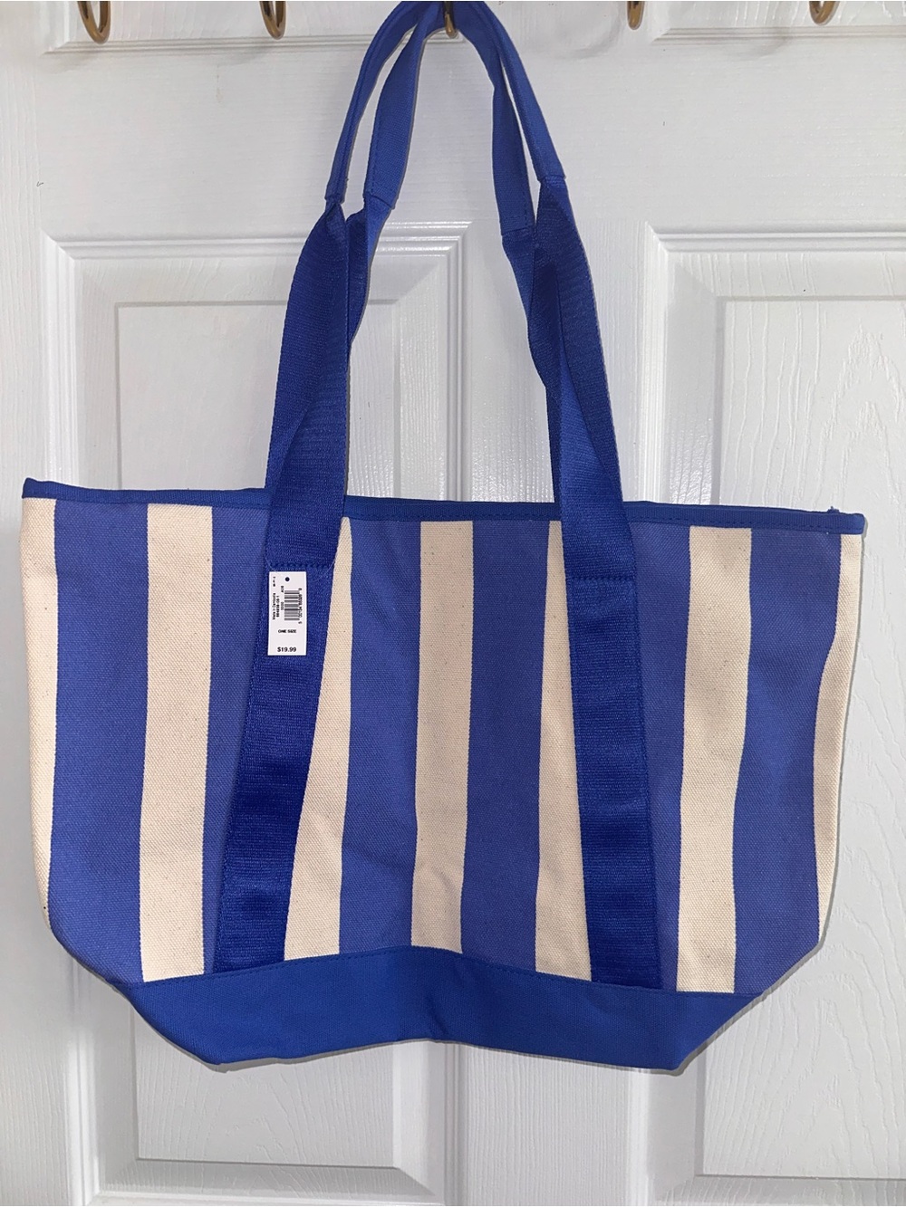🛍️  Old Navy Blue Striped Canvas Tote Bag – NWT 🛍️ - Picture 3 of 4